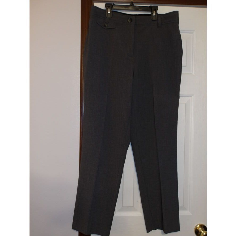 Laura Scott Classic Charcoal Gray Dress‎ Pants Professional Work Wear Trousers